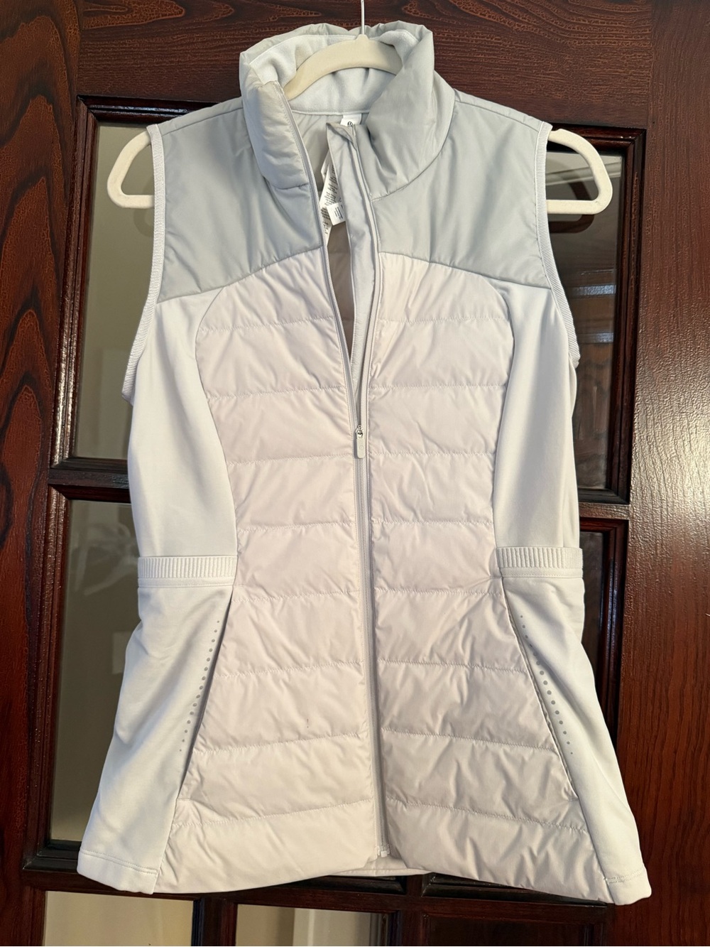 LULULEMON athletica Light Gray Quilted Sleeveless Vest SIZE 8